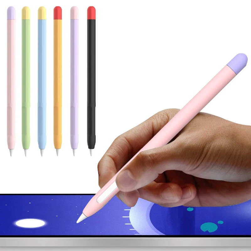 

Мягкий силиконовый чехол для Apple Pencil 1-го и 2-го поколения, цветной защитный чехол для стилуса, аксессуары для планшетов Pencil 2 и 1