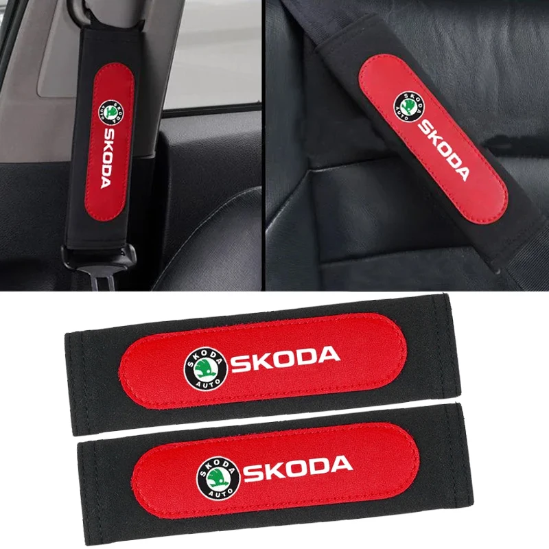 

Замшевые чехлы на ремни безопасности автомобиля для Skoda Kodiaq Superb Kamiq Octavia 2 A7 Tour RS Fabia 2 1 Rapid Yeti Karoq Felicia Kodiak