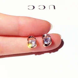 Personalized Geometry Fashion Women Earrings Inlay Exquisite Super Shine Zircon Temperament Trend Lady Earring Jewelry Present