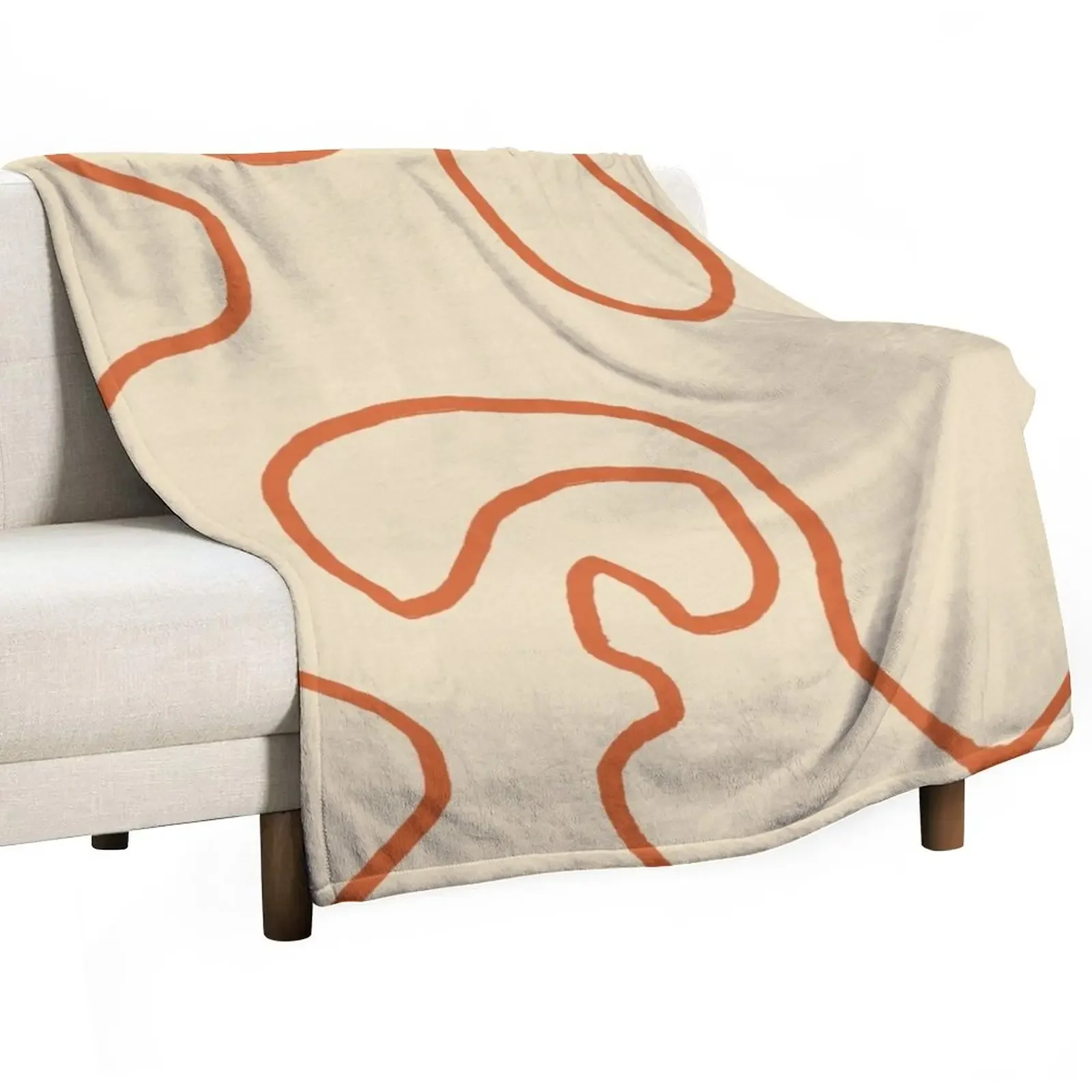 

Abstract Line Art 1 (Terracotta) Throw Blanket Soft Big halloween Travel Blankets