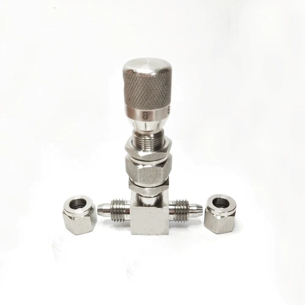 Fit 4 6 8 10 12mm OD Hose Quick Twist Bulkhead 304 Stainless Shut Off Metering Micro Needle Valve Flow Regulating