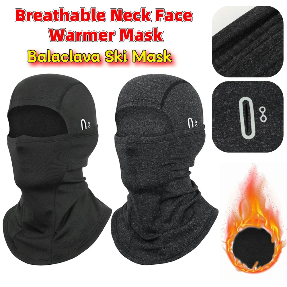 Breathable Cycling Full Neck Face Warmer Mask Winter Balaclava Ski Mask Windproof Motorcycle Mask Helmet Lining for Cold Weather