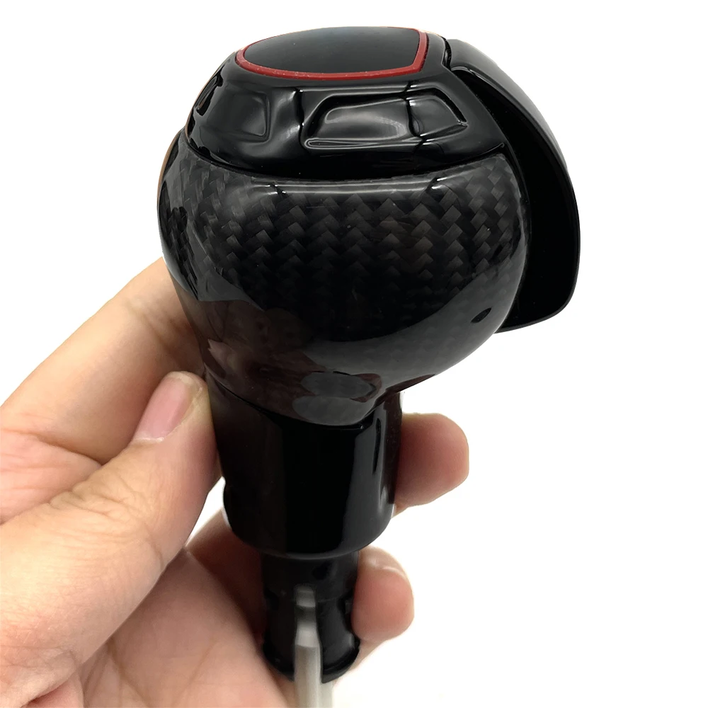 The carbon fiber black edge red cover shift handball head is modified according to R standard, suitable for For VW Golf MK6 MK7