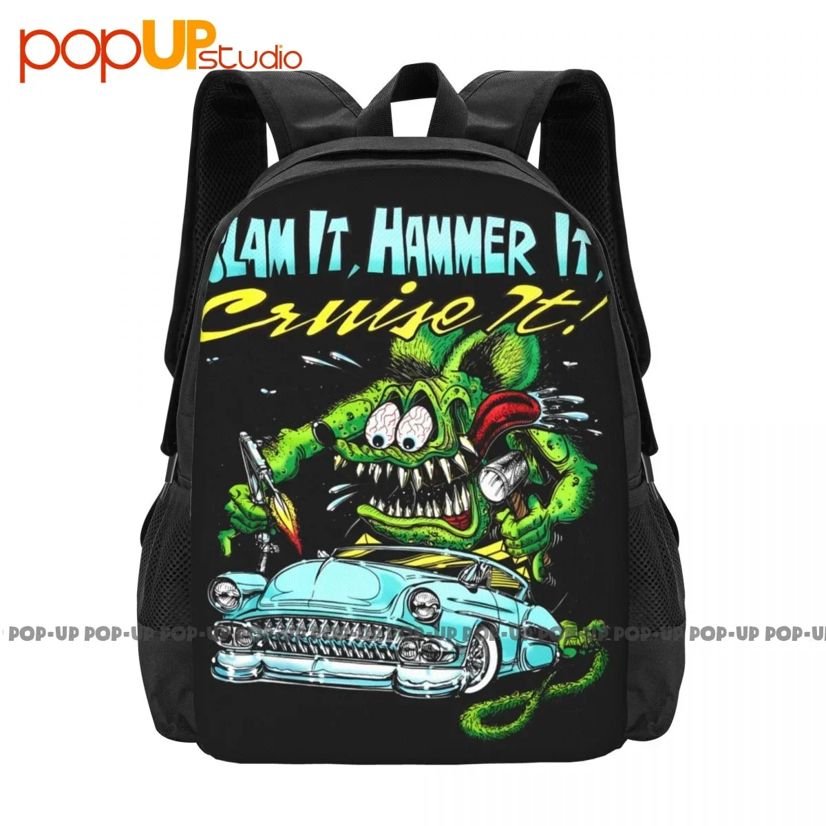 Ed Big Daddy Roth Rat Fink Slam Hammer Cruise Backpack Large Capacity Newest Shoe Bag 3d Printing Bags For Travel