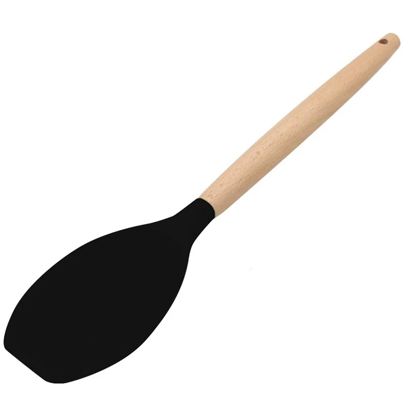 SEWS-Silicone Spatula, BPA Free & 480°F Heat Resistant,Wooden Handle Non Stick Kitchen Spatulas For Cooking, Baking