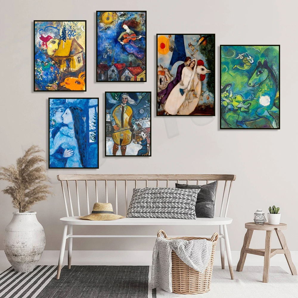 مارك شاجال "الساليست"، منظر طبيعي، صورة لشعراء الأحلام والألوان، ملصق معرض فني مارك تشاجال، التعبير