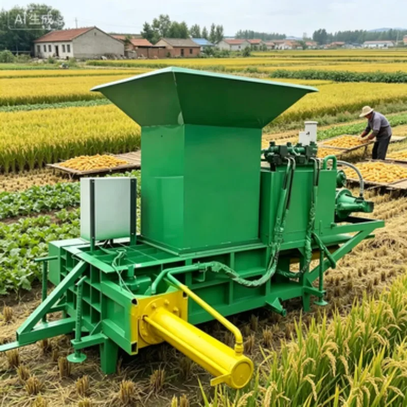 Multifunctional Silage Baler for Rice Husk & Garlic Skin | Commercial Bagging Baler Suitable for Light Agricultural Waste