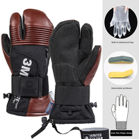 ski snowboardgloves  waterproof  professional  winter  men professional  alpine  snowboard gloves  with wrist protec with wrist