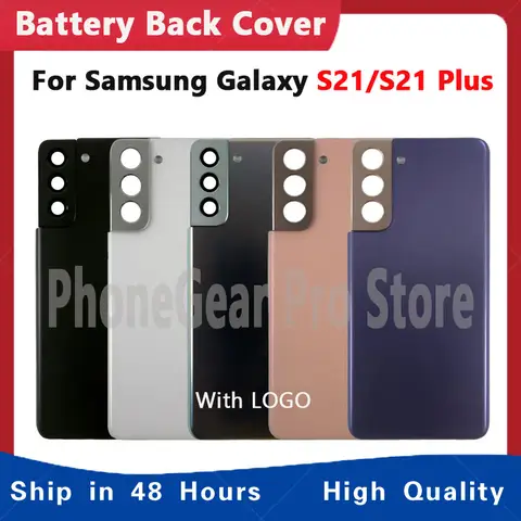 A+++ For Samsung Galaxy S21 5G G991 Battery Glass Cover Rear Door For S21 Plus 5G G996 Housing Case With Camera Lens
