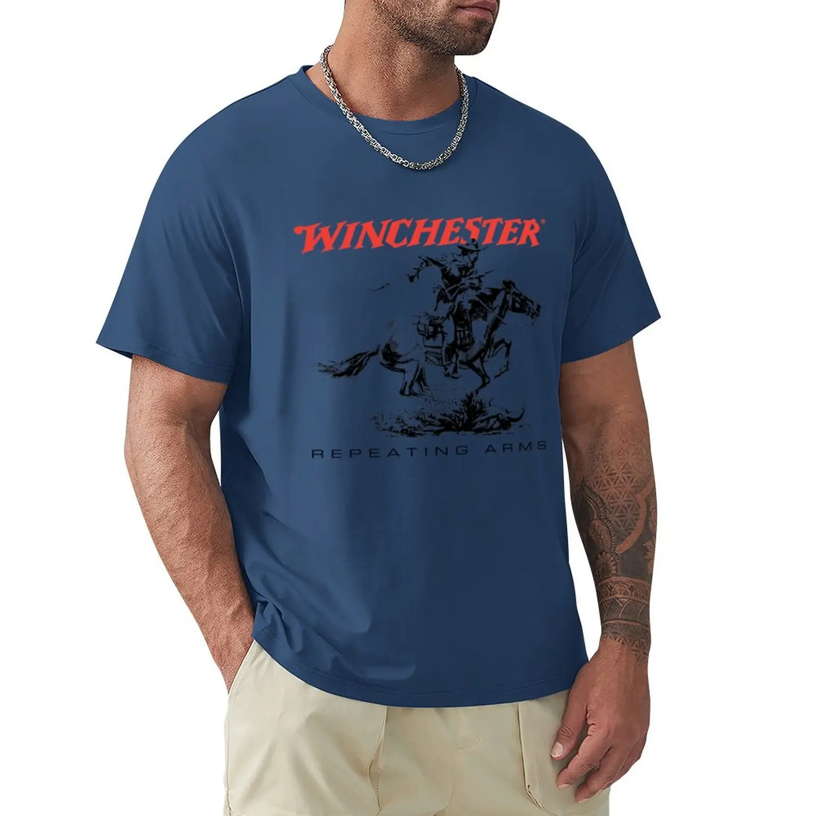 Winchester Repeating Arms T-shirt summer tops plain Men's t-shirts