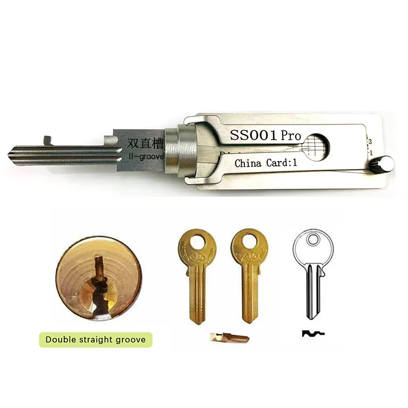 1pc SS001Pro 2 In 1 Lock Key Precision Hook And Pick Set Pick-up Kits Maintenance Repair Tool Door Lock Unlocking Engineering