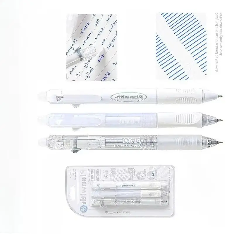 

3pcs/set Erasable Pen 0.5mm Blue White Color Crystal Blue Ink Gel Pen Exam Study Writing for Students