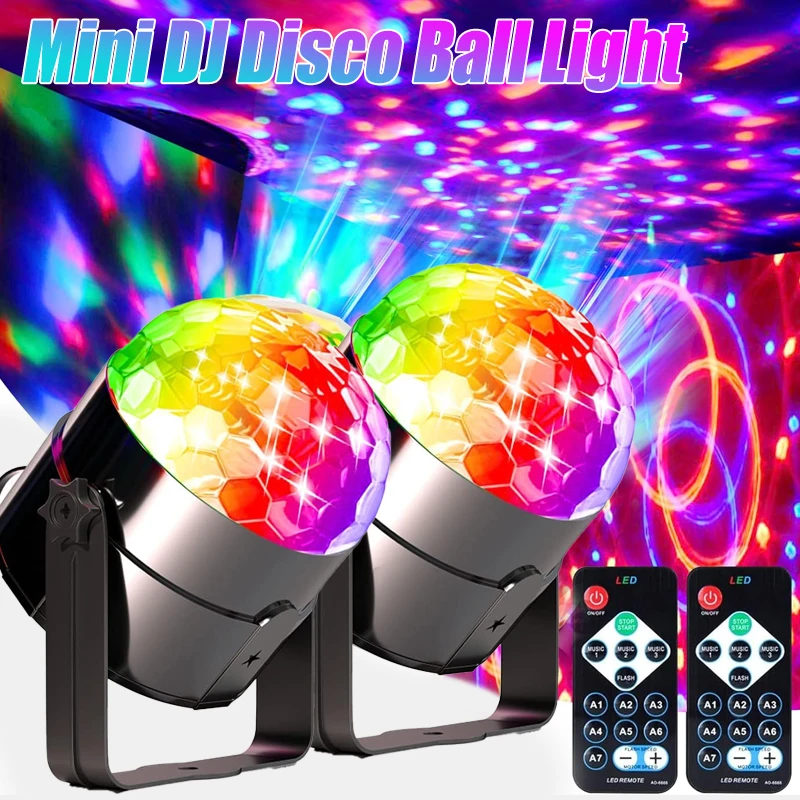 

DJ Colorful Strobe Light Activated Stage with Remote Control Disco Ball Lamps for Home Room Parties Kids Birthday Wedding Bar