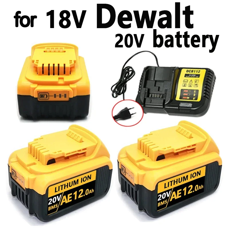 12000mAh DCB200 20V Battery Compatible with dewalt power Tools 18V rechargeable electric tool  Original Lithium batteries 20V