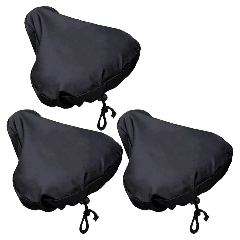 

3pcs Bicycle Seat Saddle Covers Rainproof Wind Resistant Oxford Cloth Elastic Straps Fit All Types Compact Foldable Easy Install