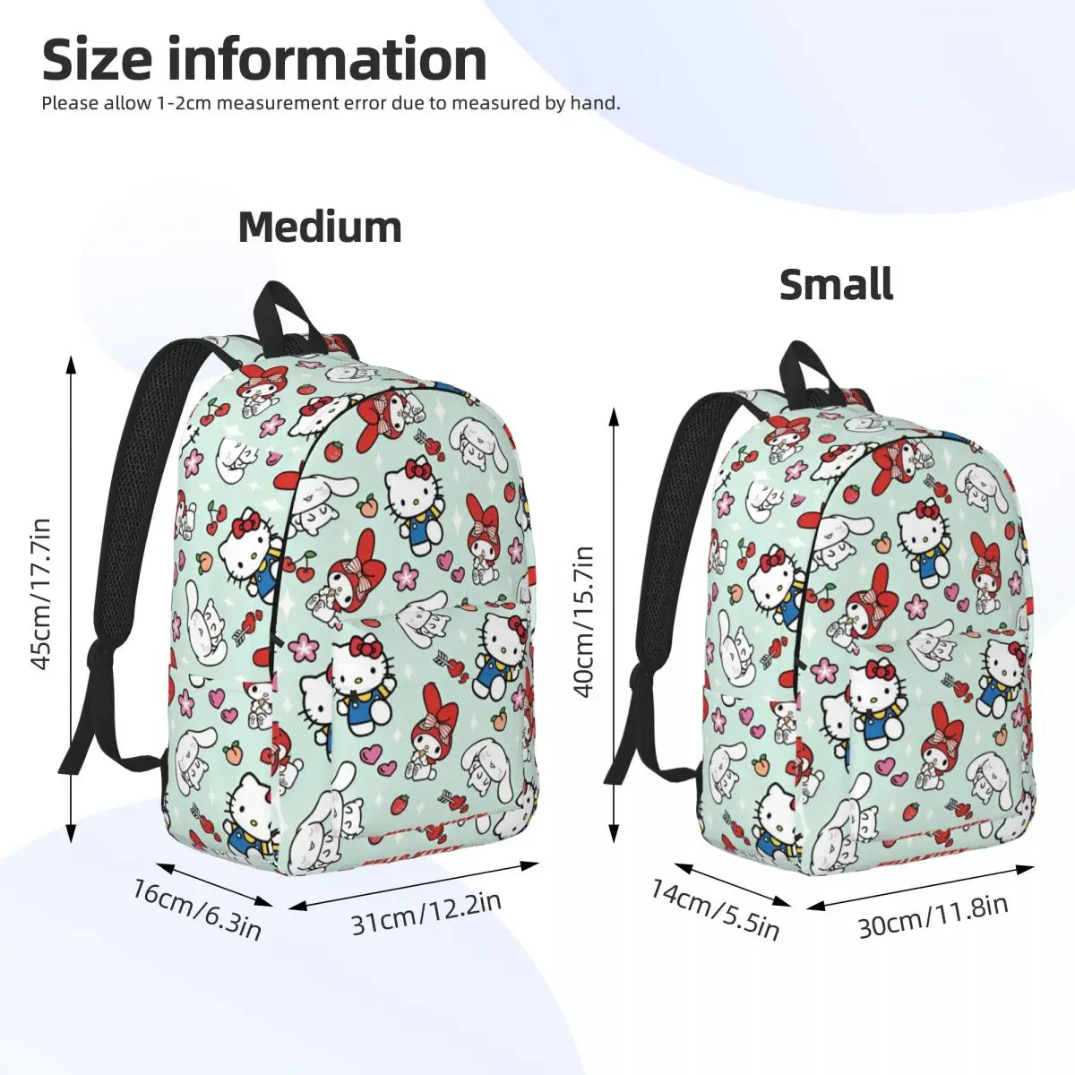 Hello Kitty And Friends Backpack Female Polyester College Backpacks Anime Y2k Kawaii Big Funny School Bags Rucksack image 4