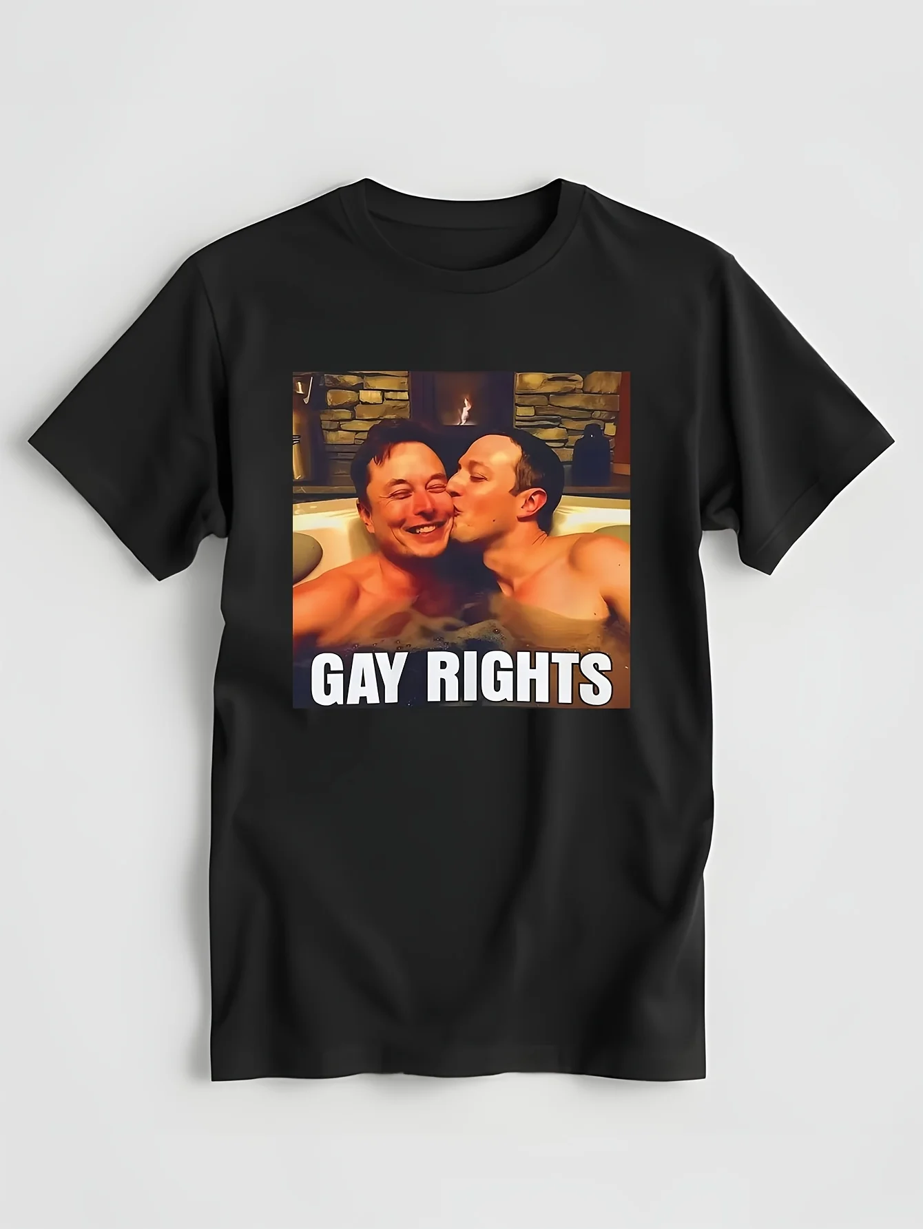 Camiseta de derechos Gay Elon Musk Mark Zuckerberg Kissing Meme divertido regalo de cumpleaños sarcástico sin iluminación para padres