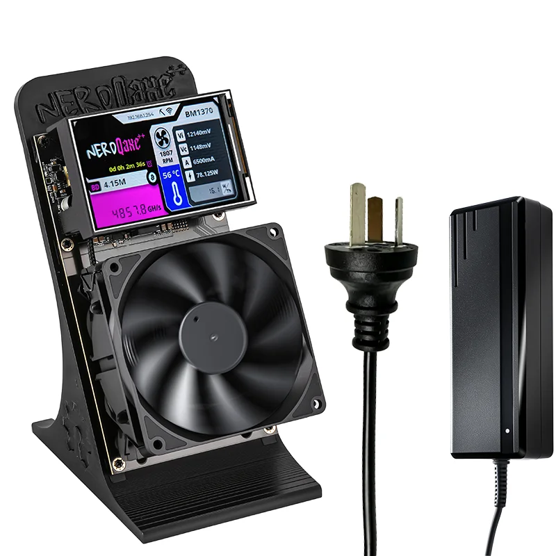 NerdQaxe++ 4.8T BTC Solo Miner BM1370 Chip Open Source SHA256 Krypto-Mining-Gerät, leistungsarmer, leiser Miner mit OLED-Kühlung