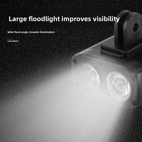 Imagen 2 del producto Lámpara delantera de bicicleta de 5 modos, faro de bicicleta intercambiable tipo C, luz alta y baja, faro para manillar de bicicleta, accesorios para bicicleta