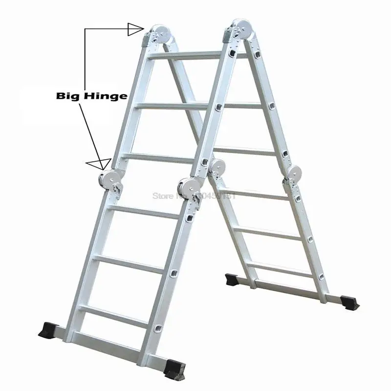 BLS-A02/A03 Practical Aluminum Alloy Folding Ladder Joints Retractable Construction ladder Adjustable Telescopic Ladder Silver