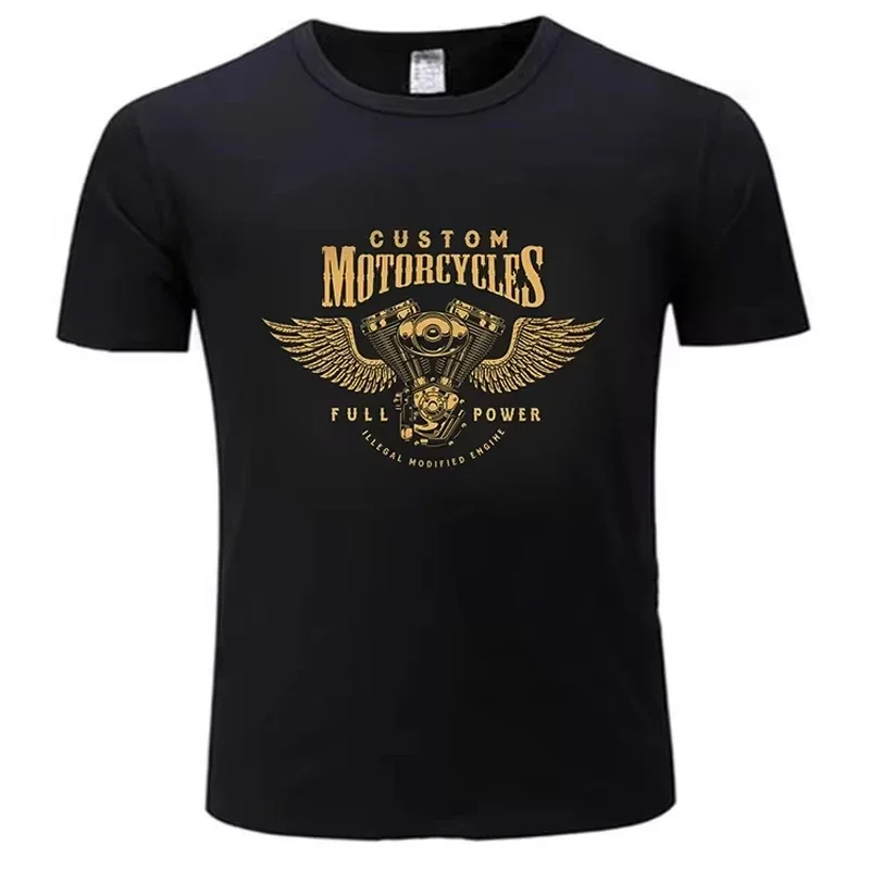 Men T Shirt Motorcycles Engine Chopper Biker Bobber Motard Harleys Tees Graphic Oversize Davidson Streetwear Casual Unisex S-5XL