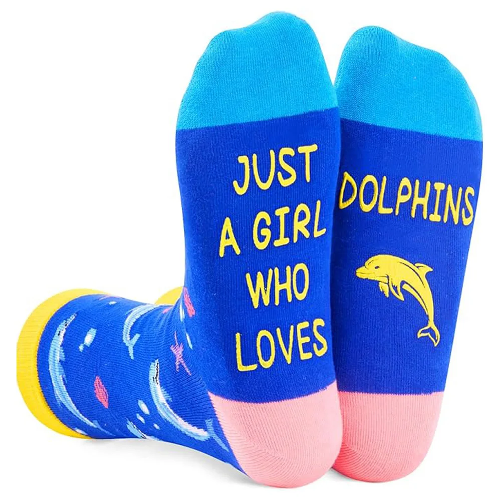 

Animal Lover Gifts for Women Girls - Funny Dolphin Socks Christmas Gifts