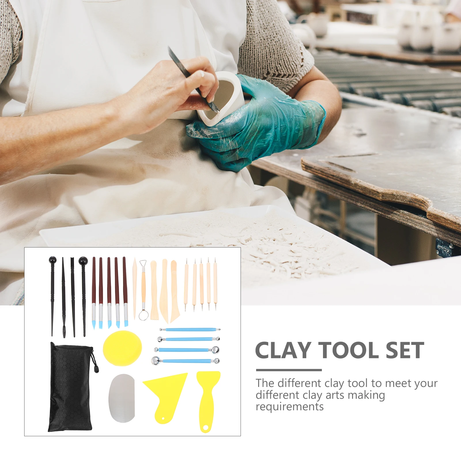 

1Set Polymer Clay Sculpting Tools Complete Clay Carving Tool Set for DIY Pottery Sculpture Craft Supplies Sculpting Tools