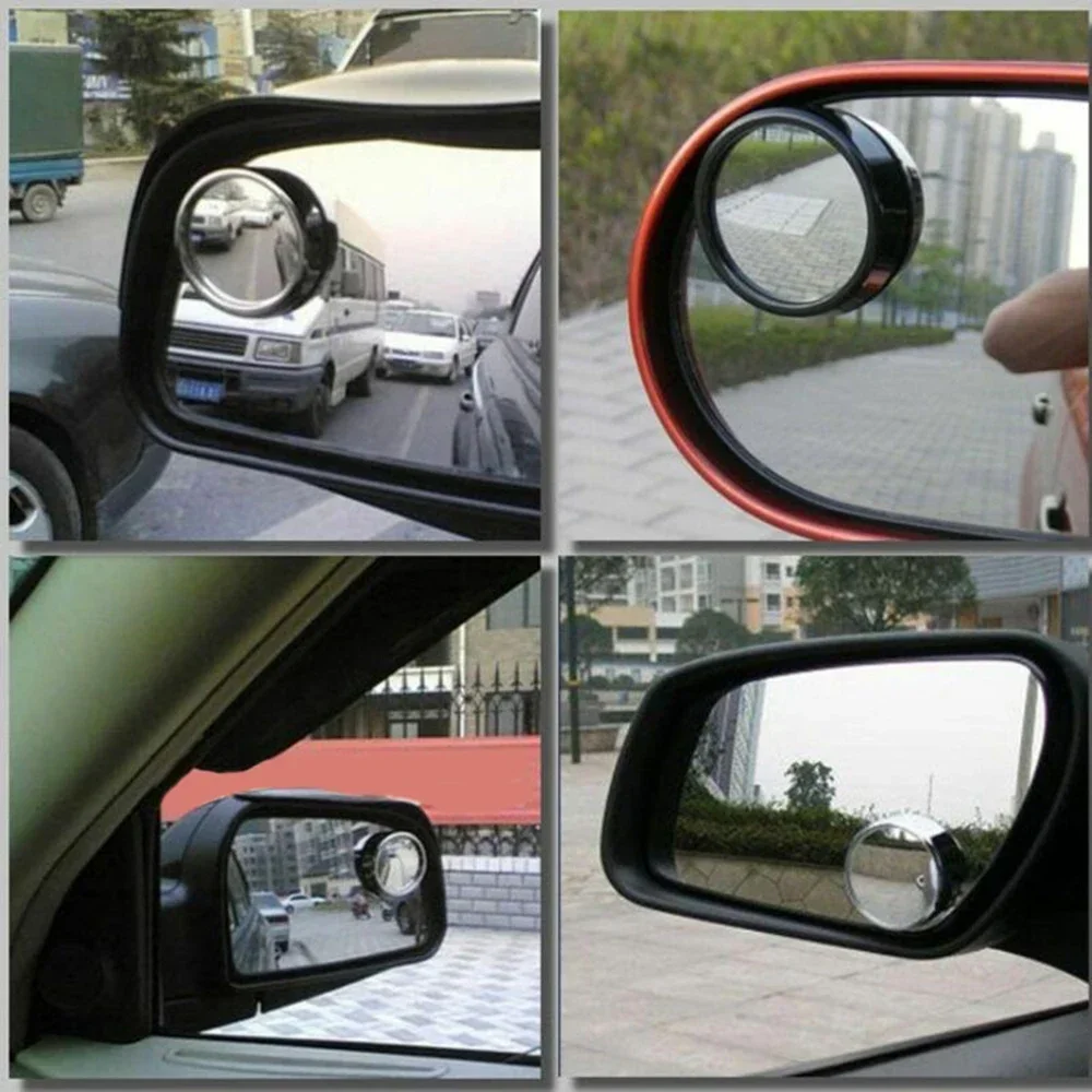 Replacement Rearview Mirror Set 2Pcs Convex Wide Angle Car Exterior Parts Adjustable Blind Spot Portable Practical