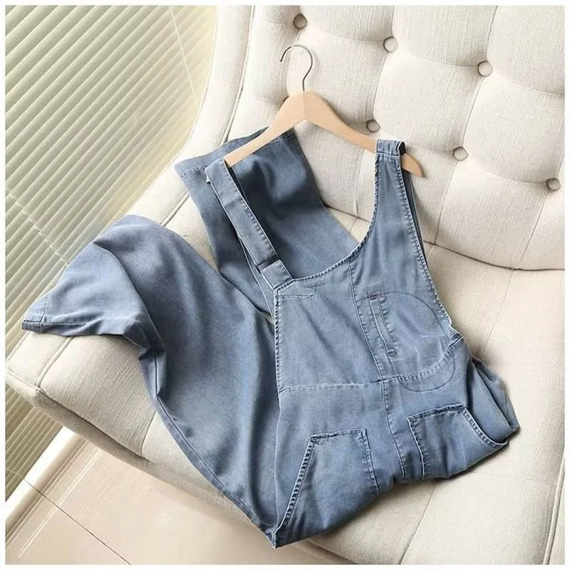 Denim Jumpsuits Voor Vrouwen Oversized Playsuit Denim Wijde Pijpen Broek Losse Hoge Taille Broek Overalls Voor Vrouwen Kleding Een-stuk