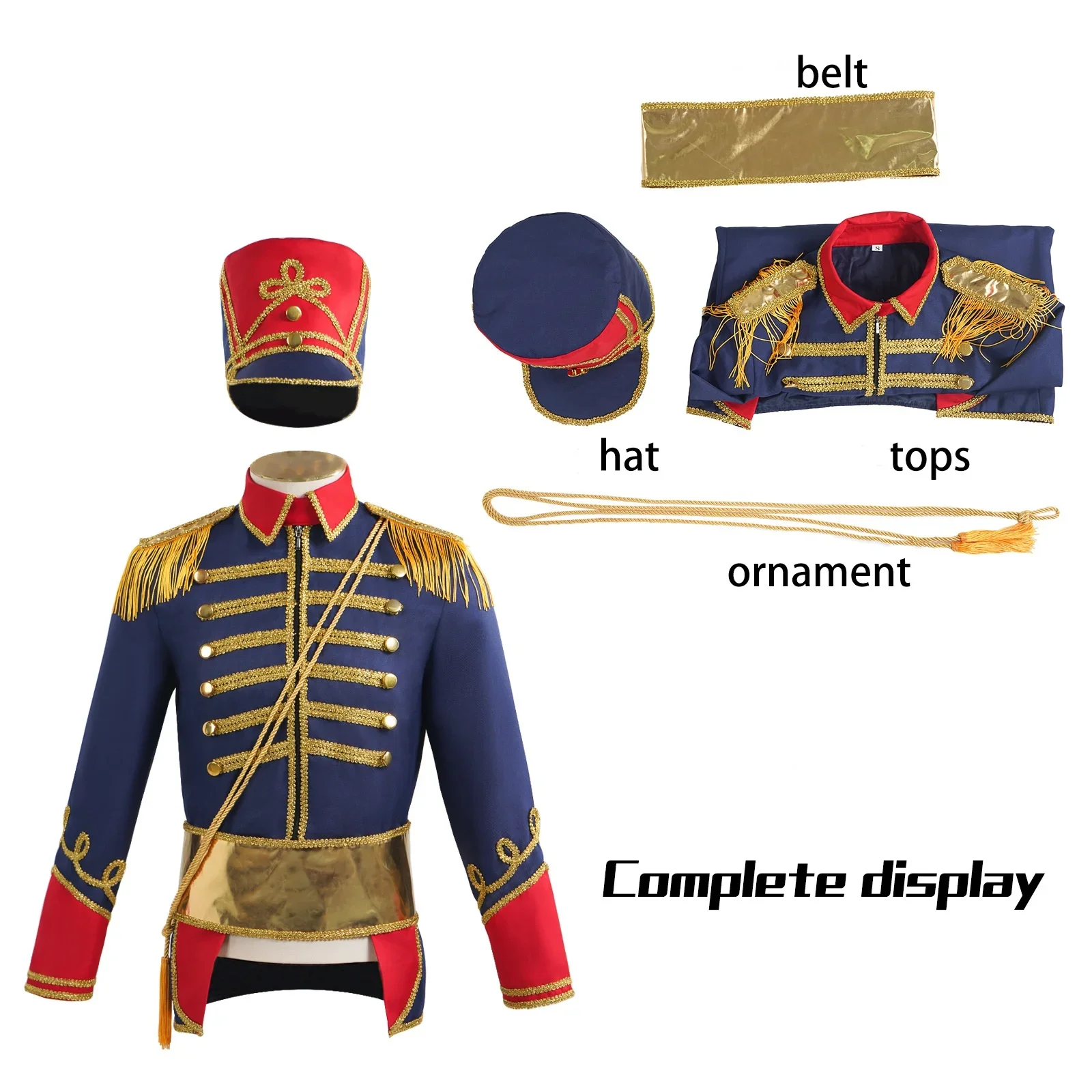 Medieval Royal Military Cosplay Uniform Coat Colonial Tuxedo Halloween Masquerade Court Jacket Adult Men Nutcracker Costumes - view 6