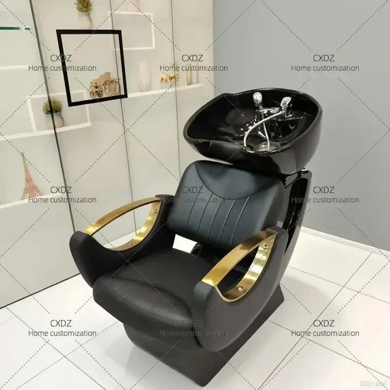 Shampoo Bed Salon Barber Chair Household Hair Washing Station Flush Basin Reclining Seat for Beauty Shop Home