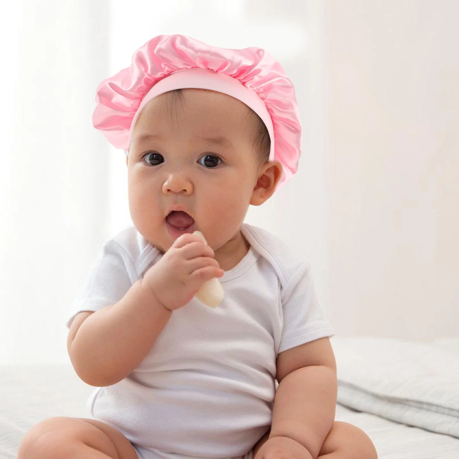 

3pc Bonnet For Sleep Cap Elastic Wide Band Hair Care Hat Sleep Turban For Each In Purple