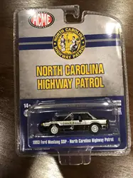 Auto World AW 1/64 1993 Mustang SSP North Carolina Highway Patrol Diecast Model Car Collection Limited Edition Hobby Toys