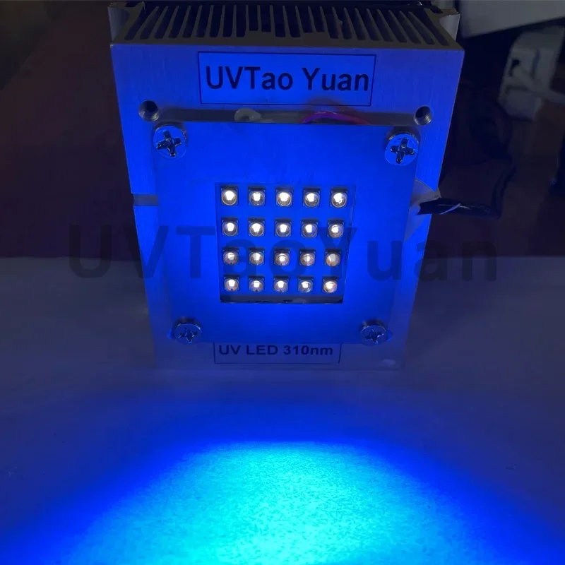 Fuerte potencia 35W 40W alta irradiación de luz 308nm 310nm 311nm UVB UVC LED COB área de luz Uv LED lámpara de curación para prueba de cultivo celular