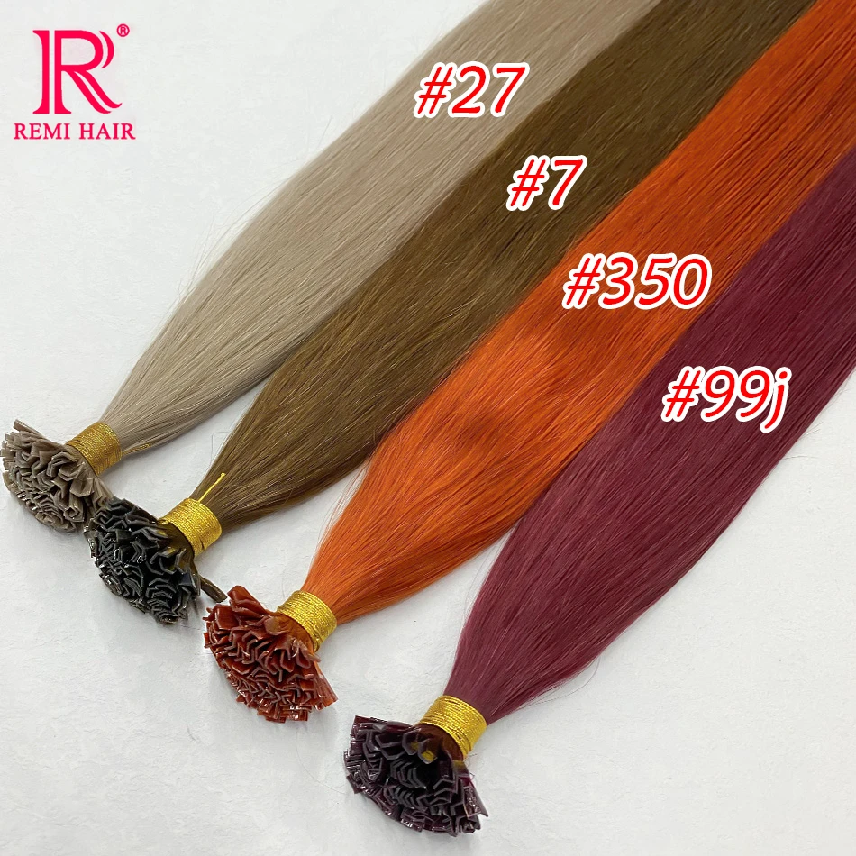 V Tip Keratin Hair Extensions Pre-bonded Fusion Hair Straight Real Human Hair Virgin Colored Vietnamese Hair Extensions