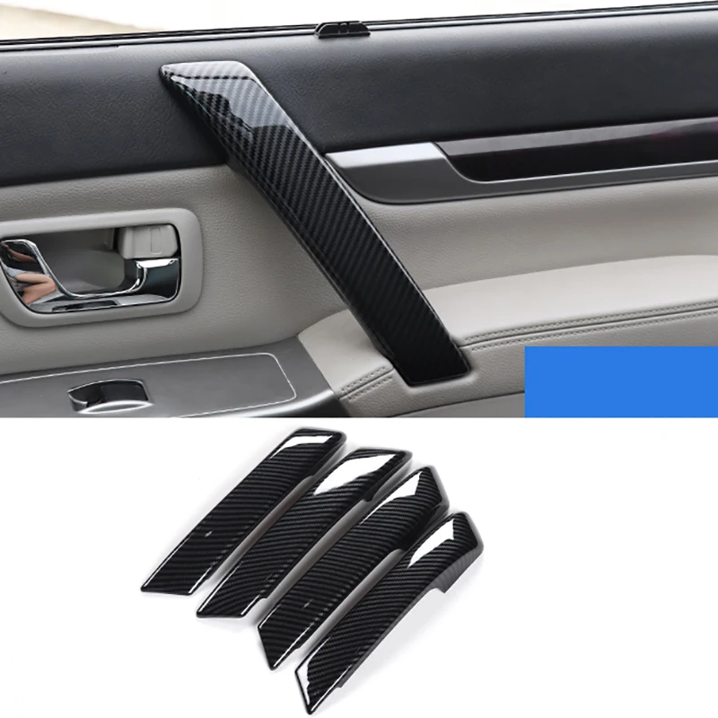 4 PC ABS Carbon Fiber Interior Pajero Door Handle Decorative Covers For Mitsubishi Pajero V97 V93 V87 Car Accessories Interior