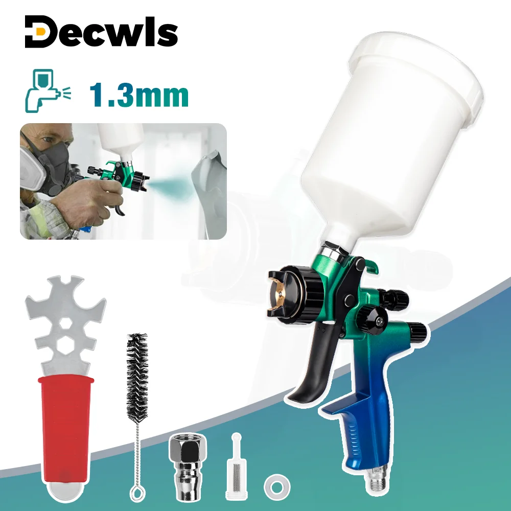 

1.3mm Industrial Grade High Atomization Paint Spray Gun, HVLP Spray Gun, Steel Nozzle 600ml Cordless Spray Gun, Home Air Tools