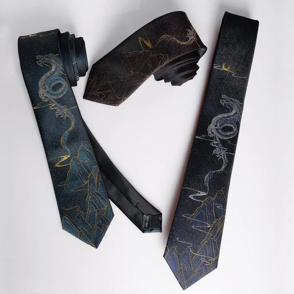 Moon Dragon Roar JK/DK Krawatte Herren-Uniformhemd, kleine Accessoires, vielseitige Jacquard-Fliege für Damen, formell