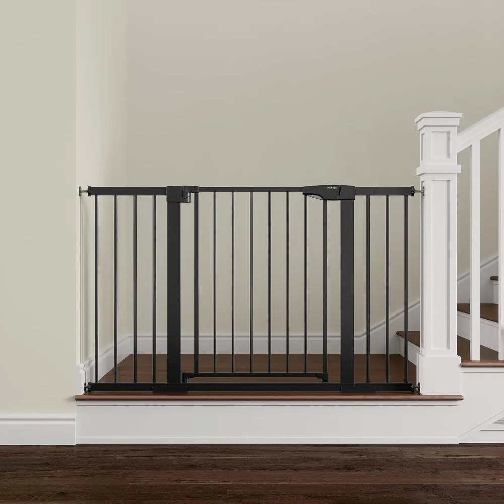Baby Gate Extra Wide, 29.5-51'' Pressure Mounted Dog Gate with Walk Thru Door, Auto Close Pet Gate for House, Stairs, Doorways