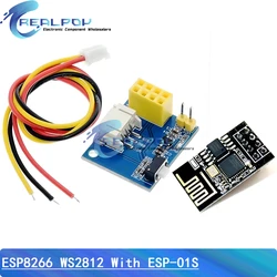 ESP8266 ESP-01 ESP-01S WS2812 RGB LED Controller Module for Arduino IDE WS2812 Light Ring Smart Electronic DIY With esp-01