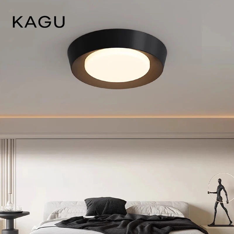 

Round LED Ceiling Light Black/White - Dimmable Surface Mounted for Bedroom Dining, Minimalist Home Lighting Fixtures