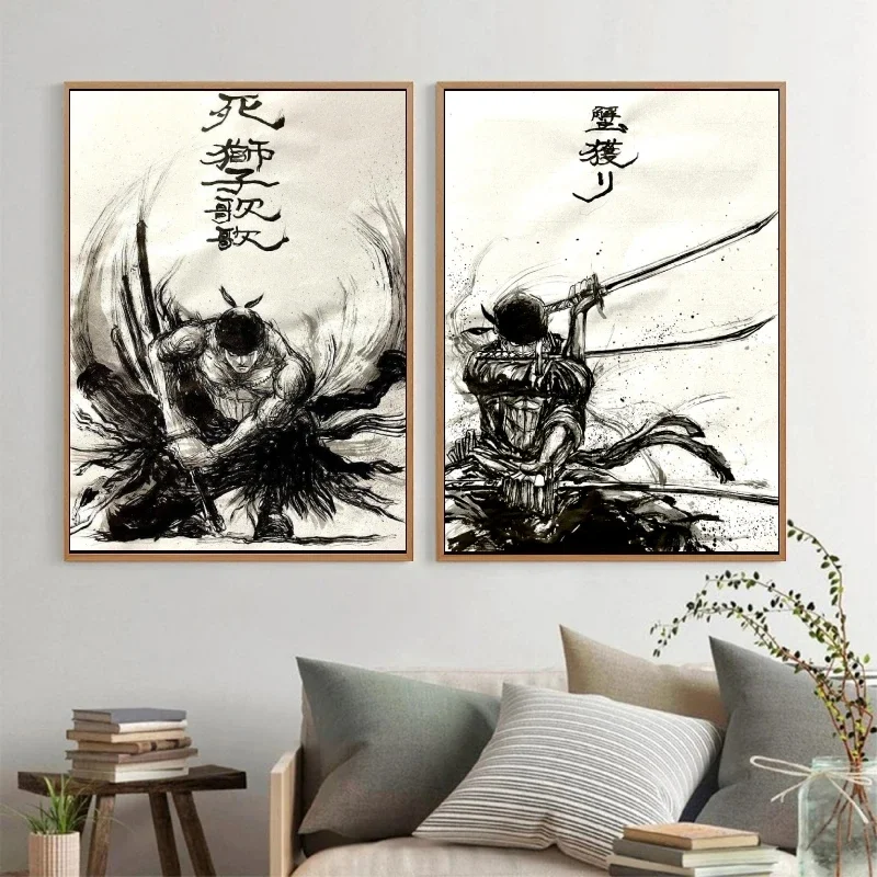 

One Piece Sketch Zoro Poster Picture Decoration Birthday Gift Children High-Definition Printing Art Print Room Home