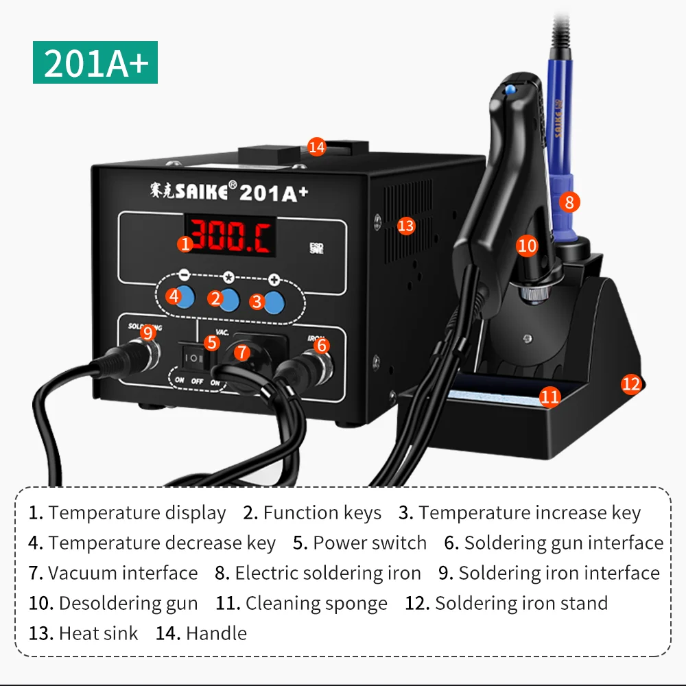 LUXIANZI 220V LCD Digital Heat gun Desoldering Station For Phone PCB IC BGA Repair Tools Hot Air Gun Welding Rework Station