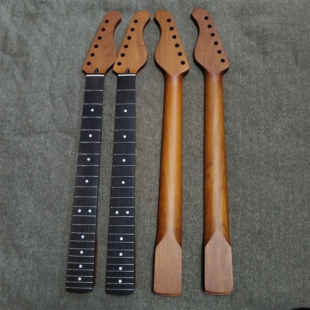 22 Bünde, 9,5 Zoll, Griffbrett aus Palisander, gerösteter Ahorn, elektrischer Gitarrenhals, Punktmuster, Halsverstrebung, Gitarrenteile, Zubehör – Detail 1