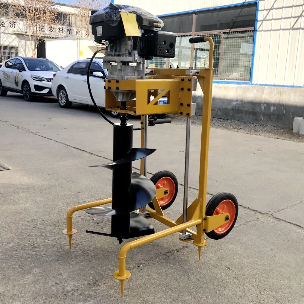 196cc Gasoline Post Hole Digger One Man Post Hole Digging Machine Earth Auger