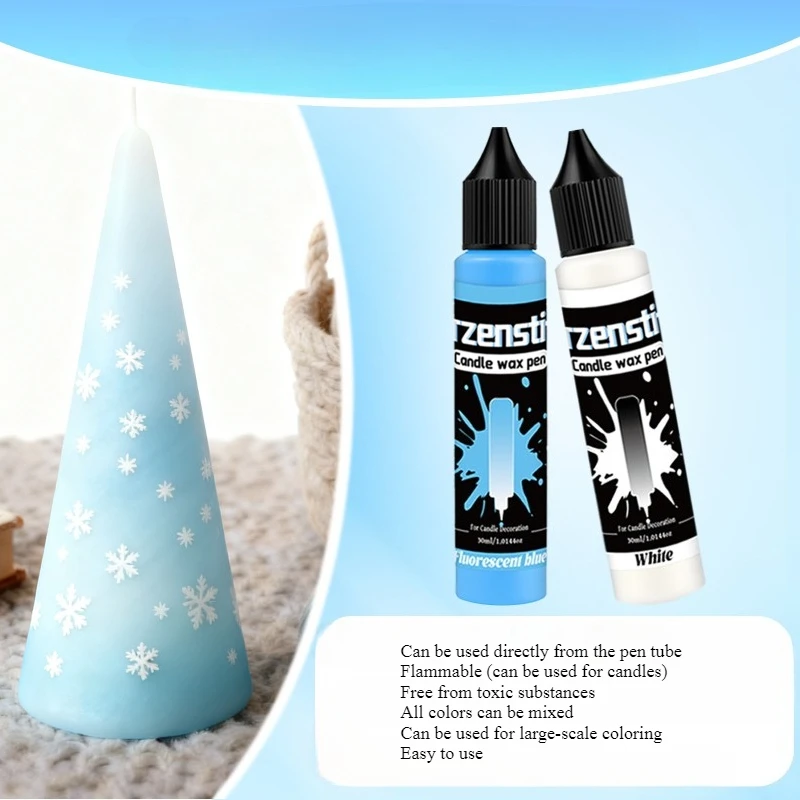 12-color Set Handmade Paint 3D Candle Pen DIY Candle Painting Clothing Textile Glass Acrylic Paint Craft Paint Without Baking
