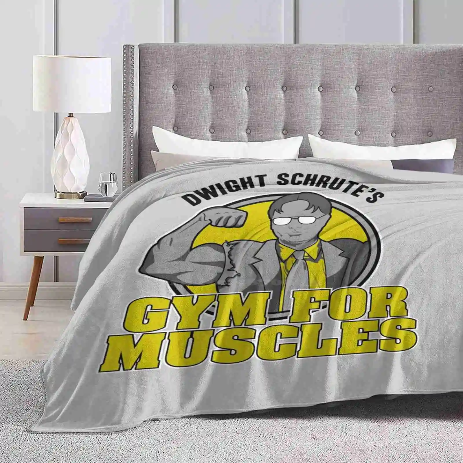 Dwight Schrute'S Gym For Muscles Trend Style Funny Fashion Soft Throw Blanket The Office Dwight Schrute Gym Muscles Darryl