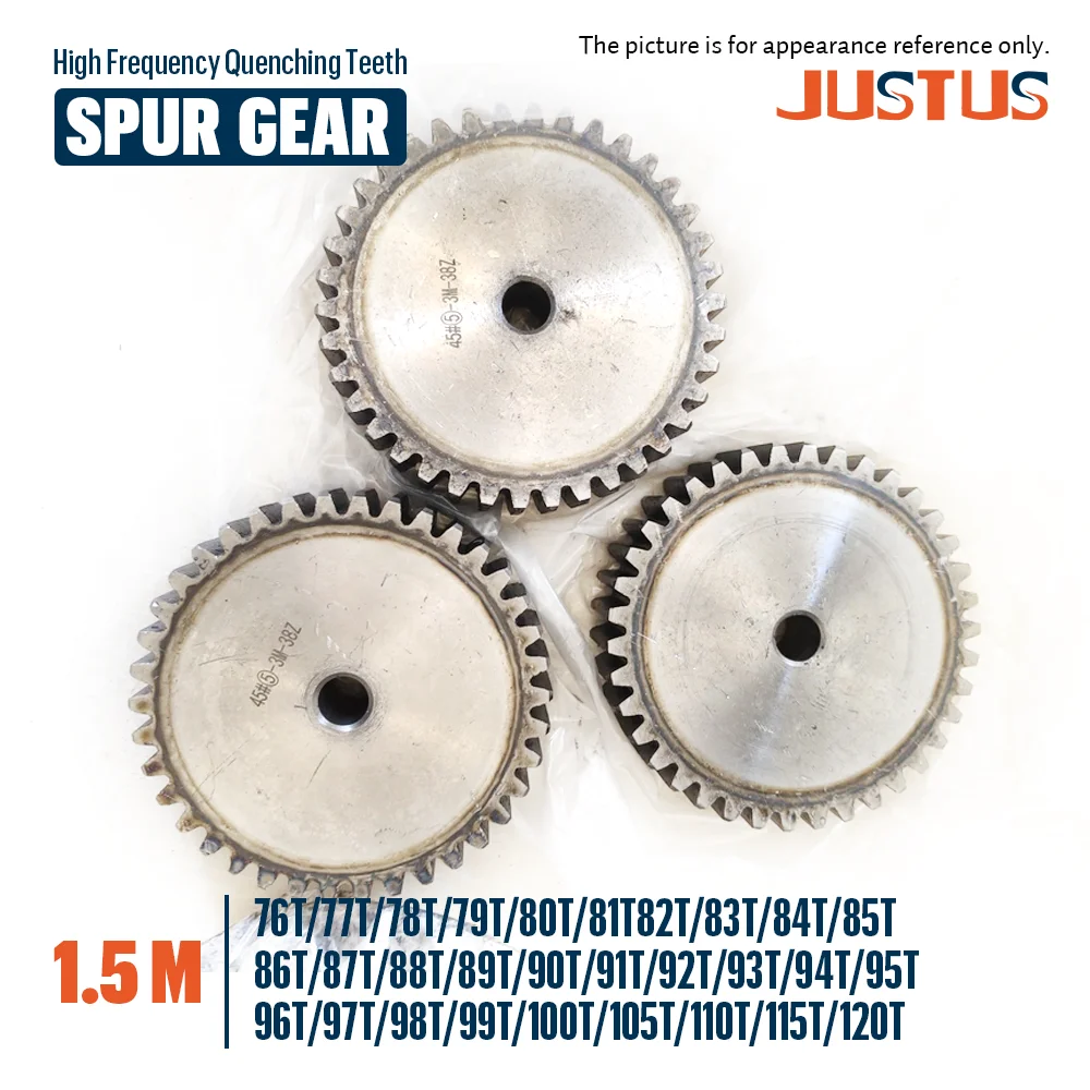 76T/77T/78T/79T/80T - 115T/120T 1.5M Spur Gear SC45# Carbon Steel Material Cylindrical Gear High Frequency Quenching Teeth