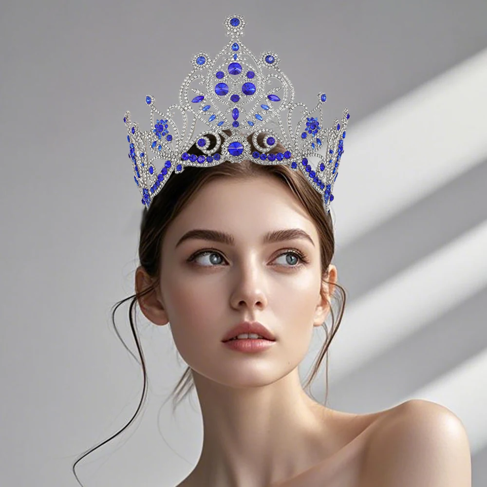تاج المسابقة المتلألئ |   تاج الزفاف |   غطاء رأس الملكة من حجر الراين الكريستالي للحفلات والولائم