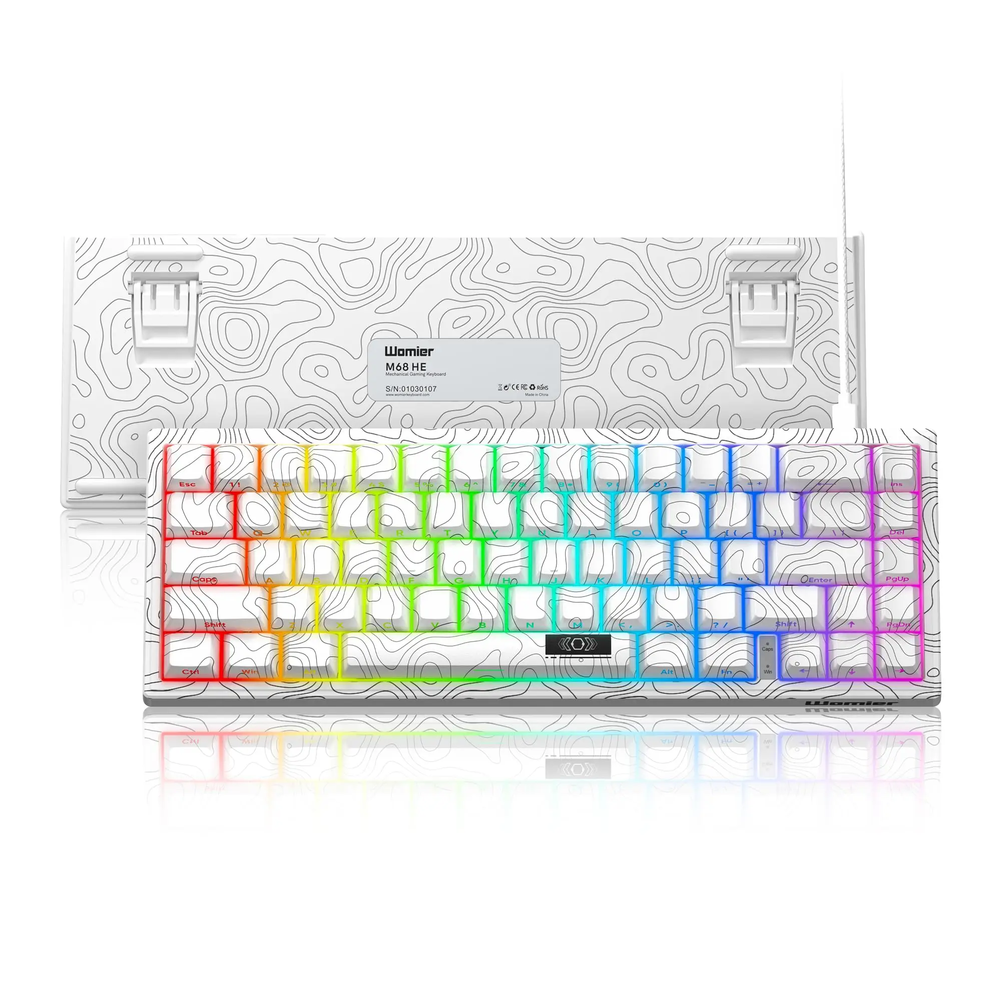 

Womier M68 HE Topographic Wired RGB Custom Gamer Keyboard Rapid Trigger Mechanical Keyboard with Pre-lube Magnetic Switch for PC